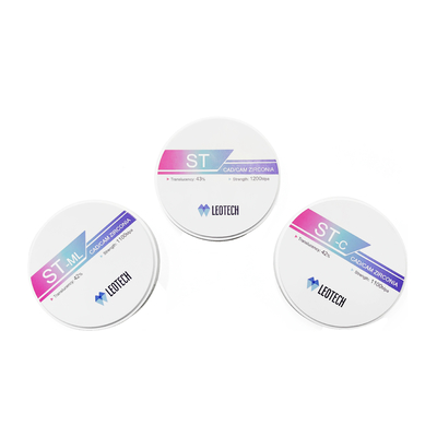 kopen Zeer duurzaam ST meerlagig Zirconia Buigsterkte 1200 MPa Lage schaduwopties Vickers Hardheid 1200 HV online vervaardiging