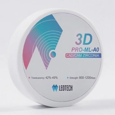 شراء كتلة زركونيا ثلاثية الأبعاد CAD/CAM بنسبة شفافية 42-49% لطقم أسنان كامل القوس Al₂O₃ <0.15% التصنيع عبر الإنترنت