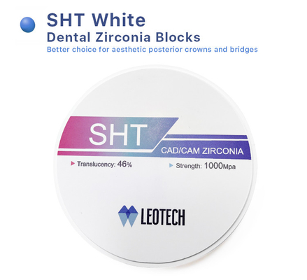 ODM SHT Blanc de plusieurs couches de zirconium en blanc Laboratoire dentaire Cad Cam de plusieurs couches de zirconium Bloc