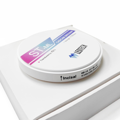 1530C Sintering Temperature ST Multilayer Zirconia with 16 Shade Options 42% Translucency