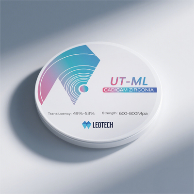 Dental Crown Zirconia 49-53% Translucency 600-800MPa Flexural Strength ISO 0 Cytotoxicity