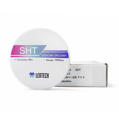 High-Strength SHT Zirconia Block , 1000MPa for Molar Bridges , ISO Class 5 Certified