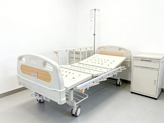 Manual Double-Crank Nursing Bed with Four-Wheel Brake & High Load Capacity - 3